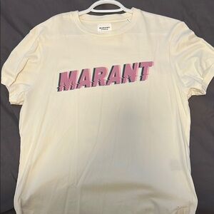 Cream Short Sleeve Tee with Bold Print